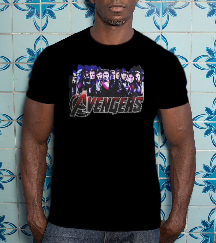 Avengers Film Superhero Cast Panels Collage T-Shirt