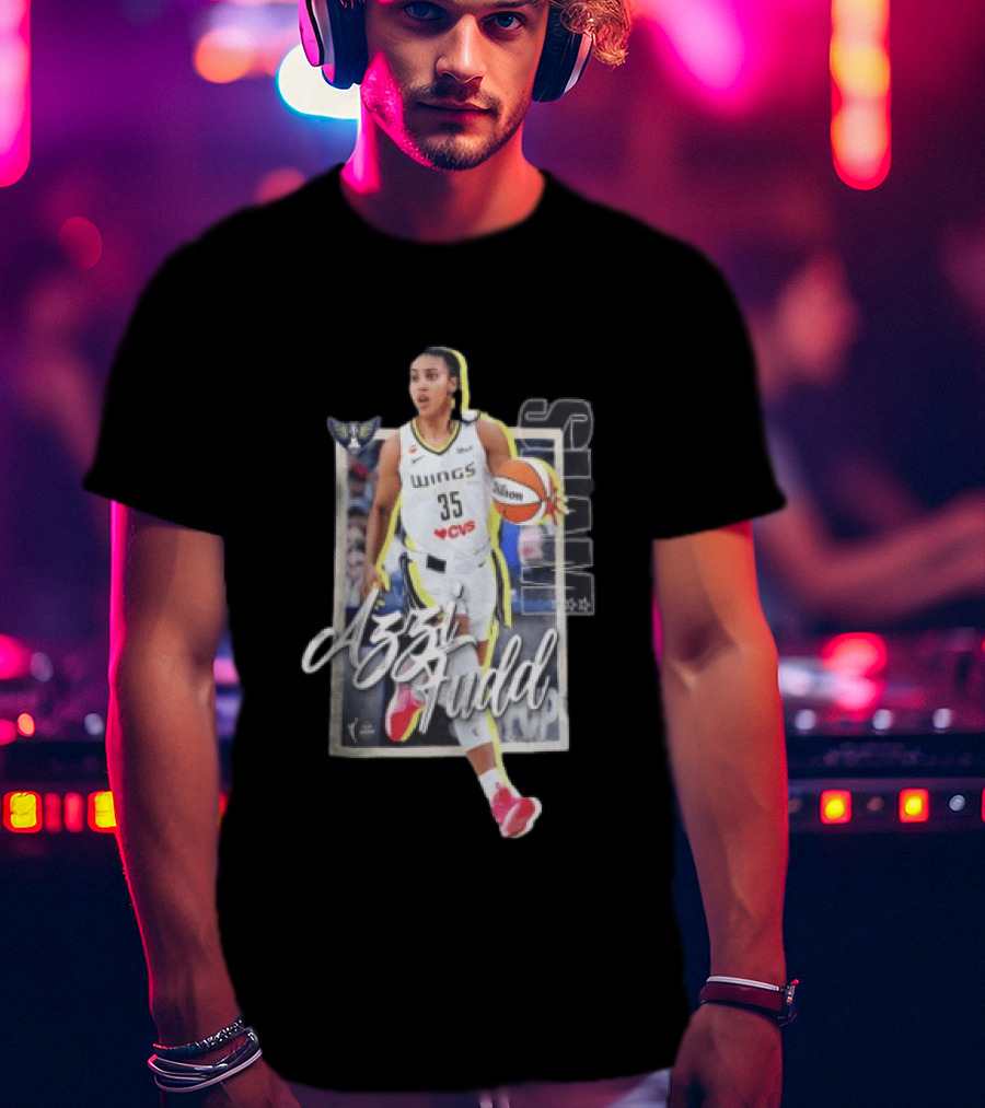 Dallas Wings Azzi Fudd 35 Basketball Player With Ball T-Shirt