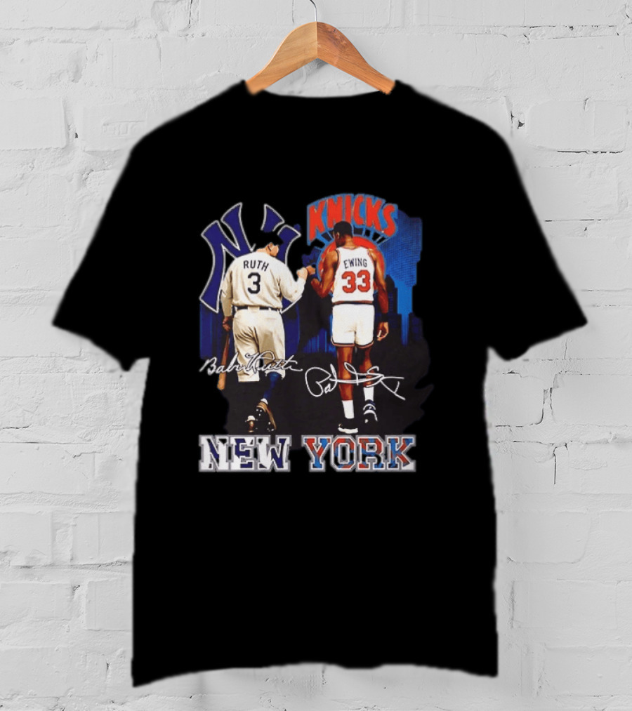 New York Ruth Ewing Yankees Knicks Legends T-Shirt