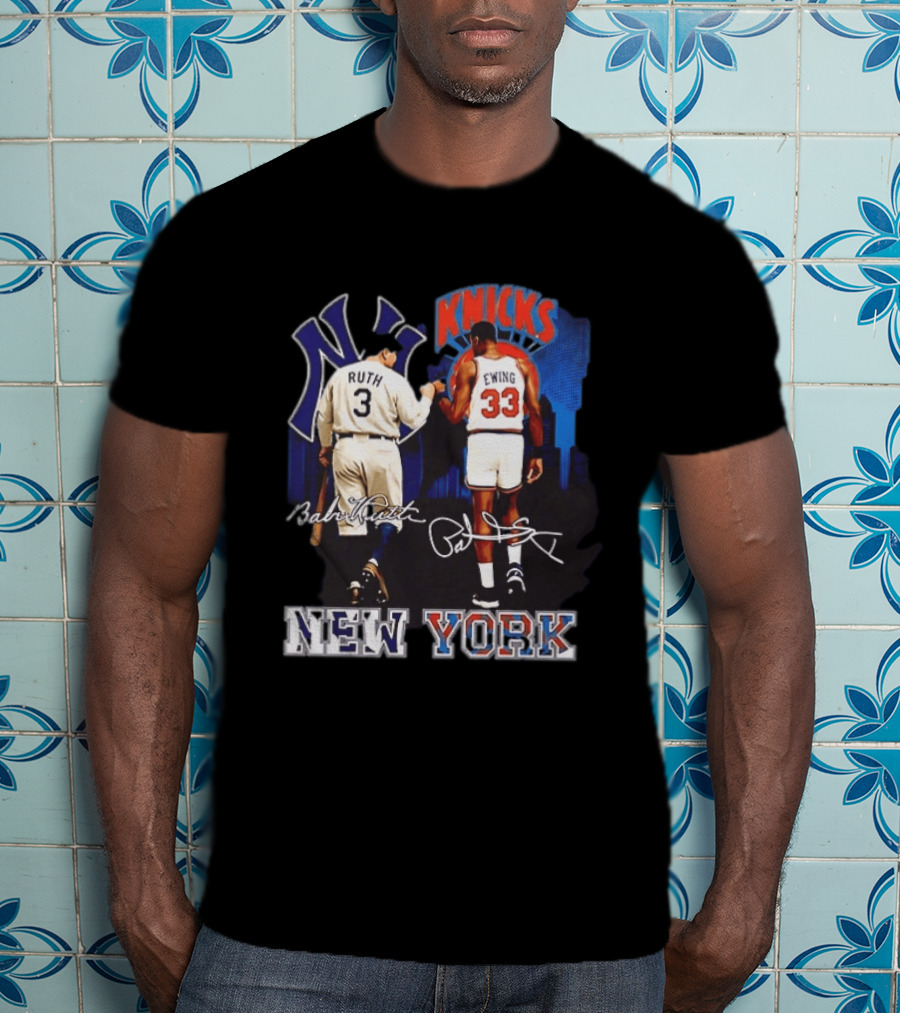 New York Ruth Ewing Yankees Knicks Legends T-Shirt
