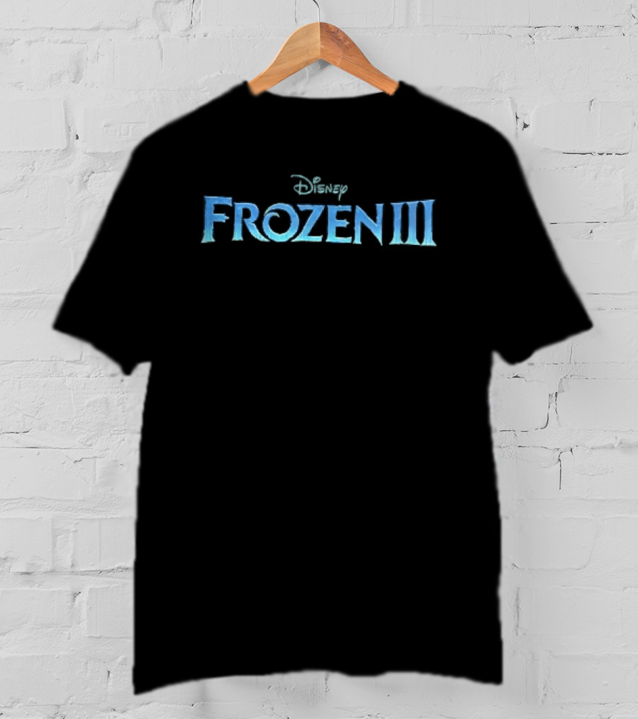 Disney Frozen III Blue Icy Franchise Black T-Shirt