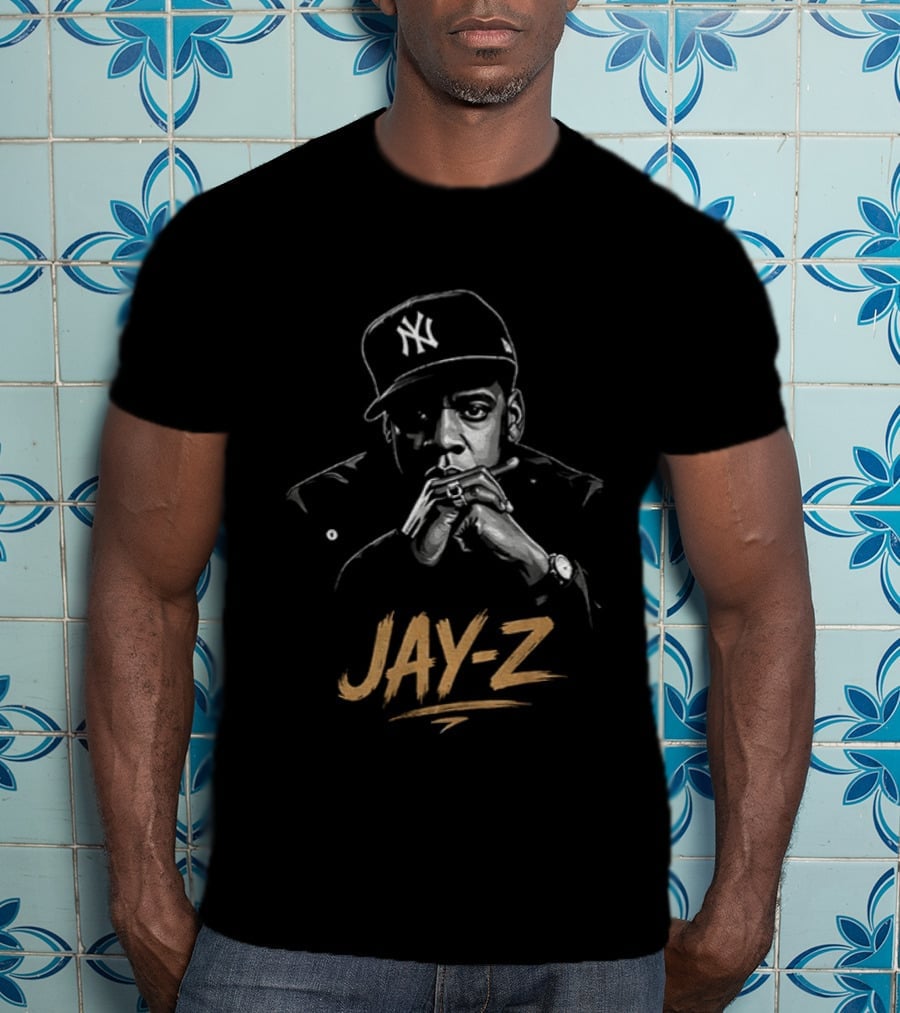 Jay Z Hip Hop Artist Featuring New York Yankees Cap T-Shirt