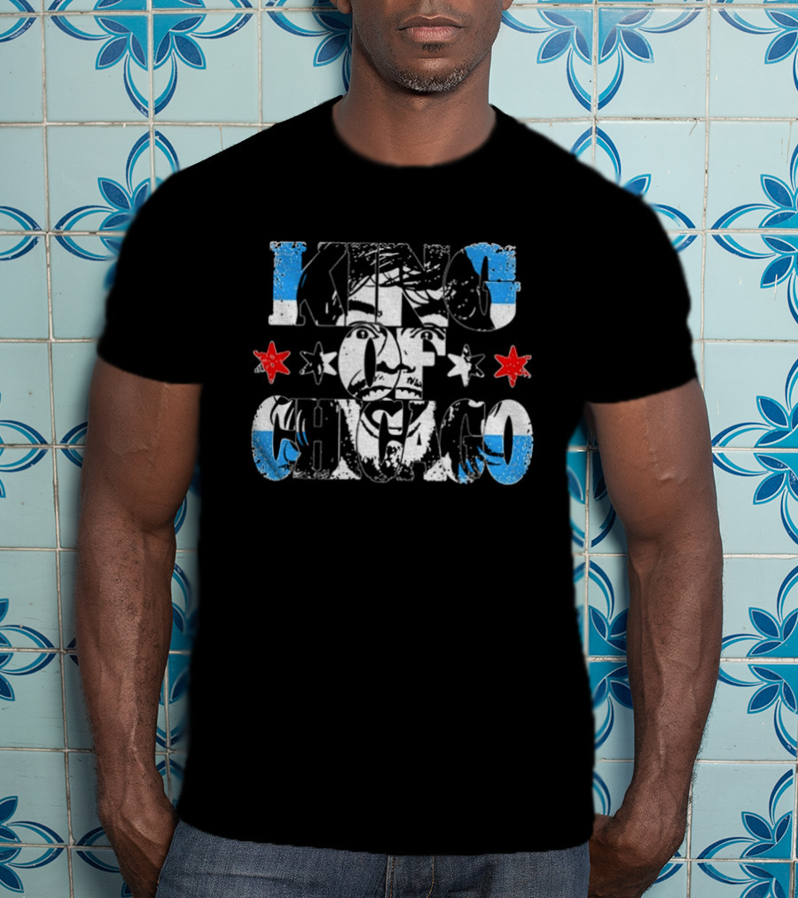 King Of Chicago Blue And Red Stars T-Shirt