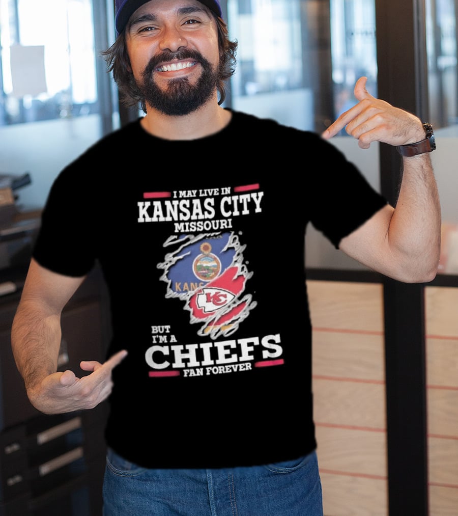 Kansas City Missouri Chiefs Fan Forever Kansas Seal Torn Skin T-Shirt