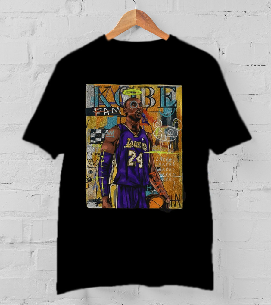 Kobe Bryant Lakers 24 Halo Peace Abstract Graffiti T-Shirt