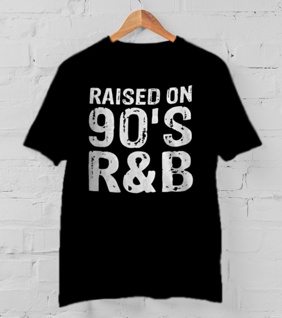 Raised On 90s R And B Distressed Vintage Music T-Shirt