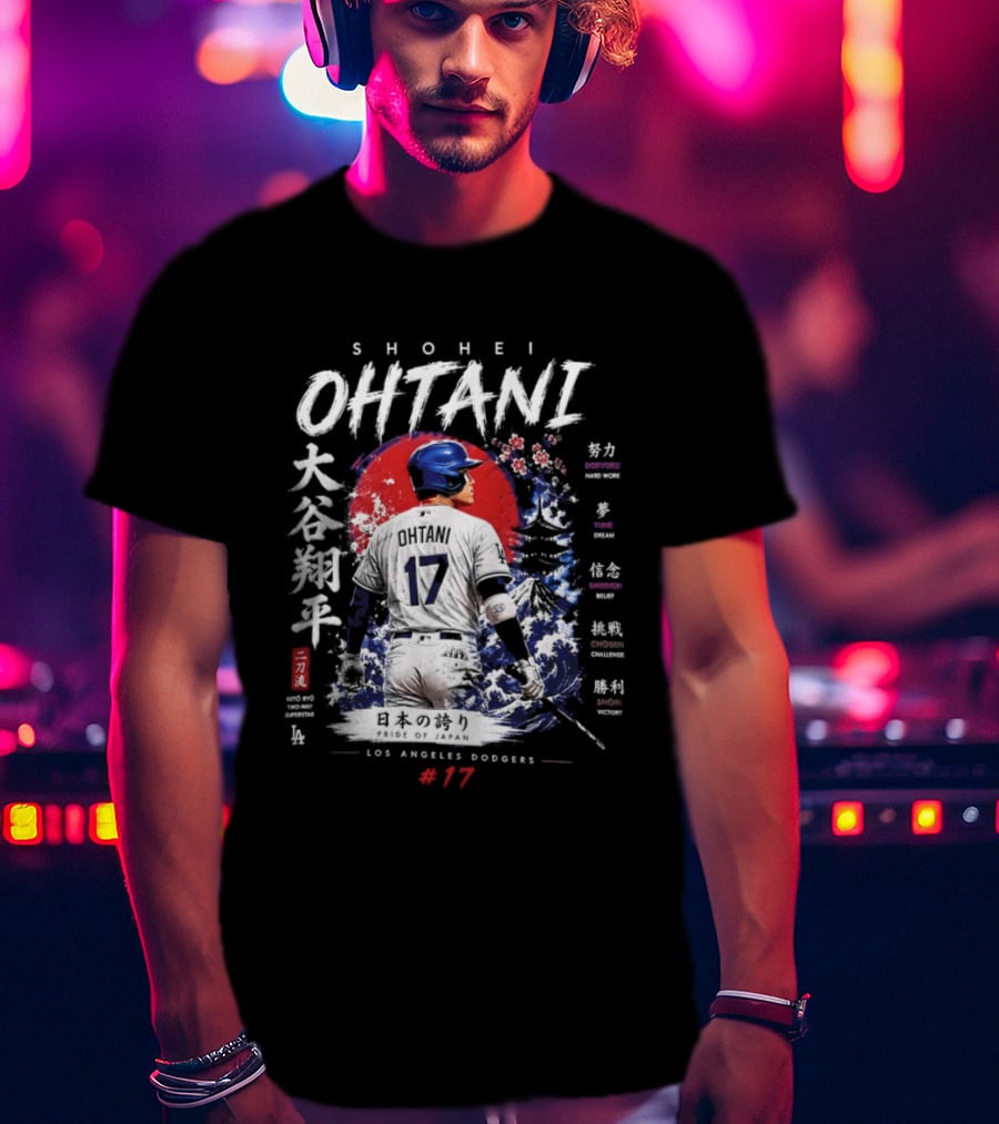 Shohei Ohtani Los Angeles Dodgers Japanese Two Way Player #17 T-Shirt