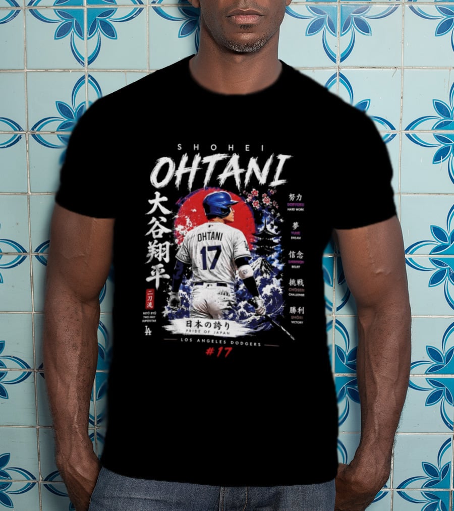Shohei Ohtani Los Angeles Dodgers Japanese Two Way Player #17 T-Shirt