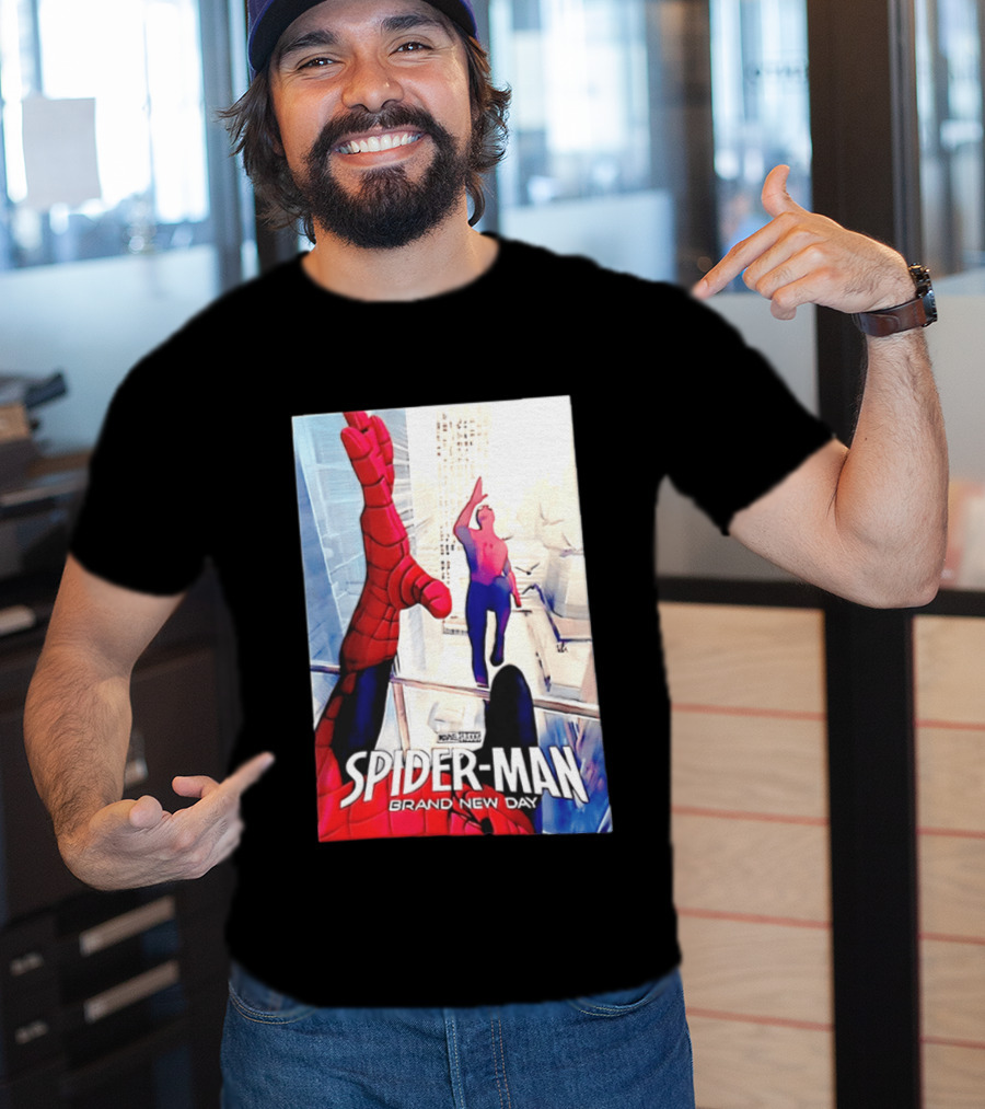 Marvel Spider Man Brand New Day High Five Scene T-Shirt