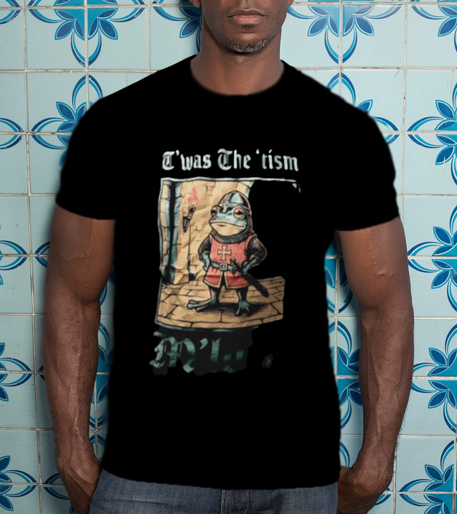 T'was The Tism M'lord Frog Knight Medieval Fantasy Humor T-Shirt