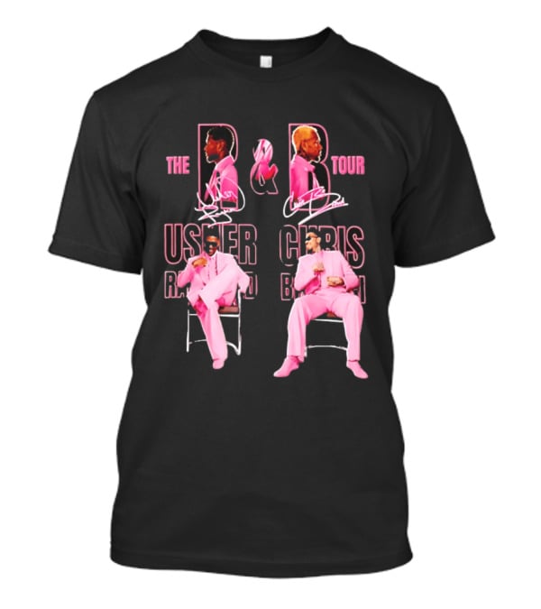 The R&B Tour Usher Raymond Chris Brown Pink Suit Concert Collaboration T-Shirt