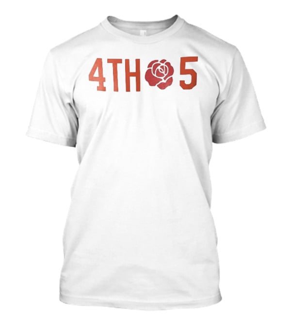 4th 5 Red Rose Varsity Athleisure Block Numbers T-Shirt