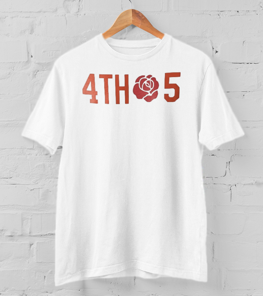 4th 5 Red Rose Varsity Athleisure Block Numbers T-Shirt