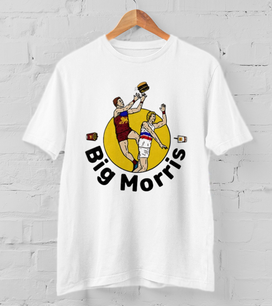 Big Morris Brisbane Lions AFL Australian Rules Football Player Burger Jump T-Shirt