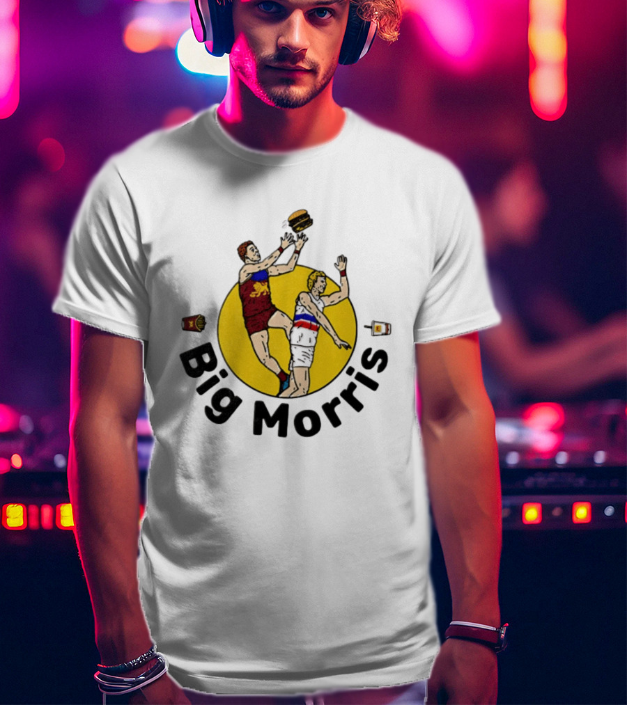Big Morris Brisbane Lions AFL Australian Rules Football Player Burger Jump T-Shirt