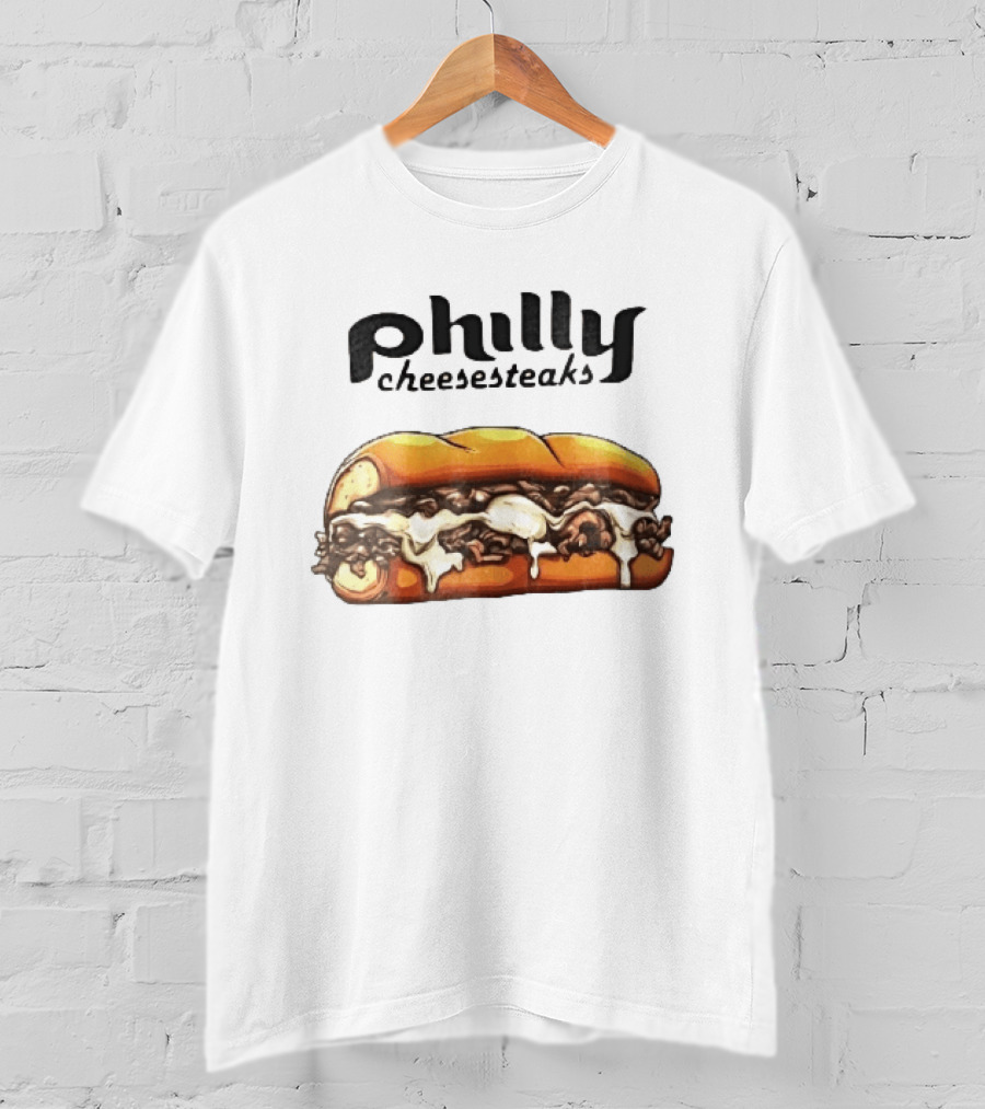 Philly Cheesesteaks Cartoon Beef Hoagie Melted Provolone Sandwich T-Shirt
