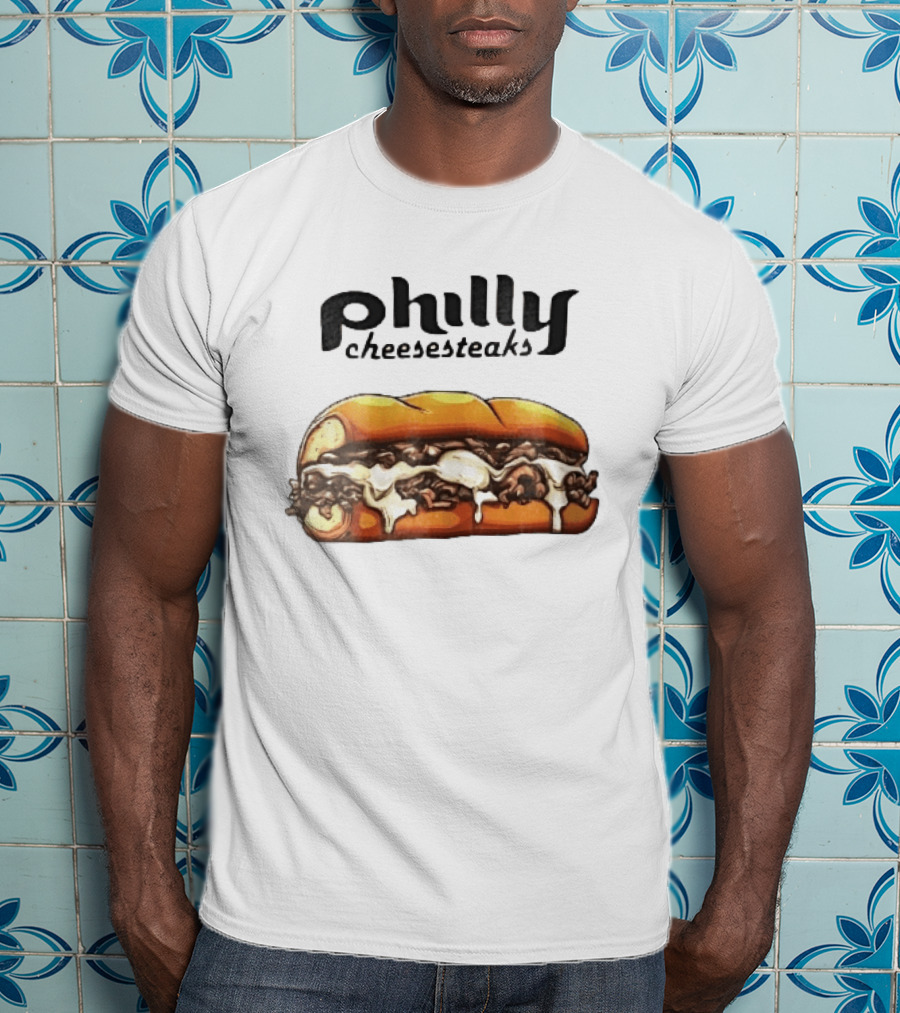 Philly Cheesesteaks Cartoon Beef Hoagie Melted Provolone Sandwich T-Shirt