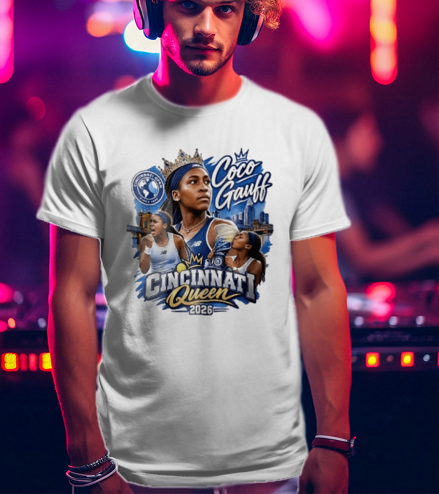 Coco Gauff Cincinnati Queen 2026 Tennis Champion Crowned Skyline T-Shirt