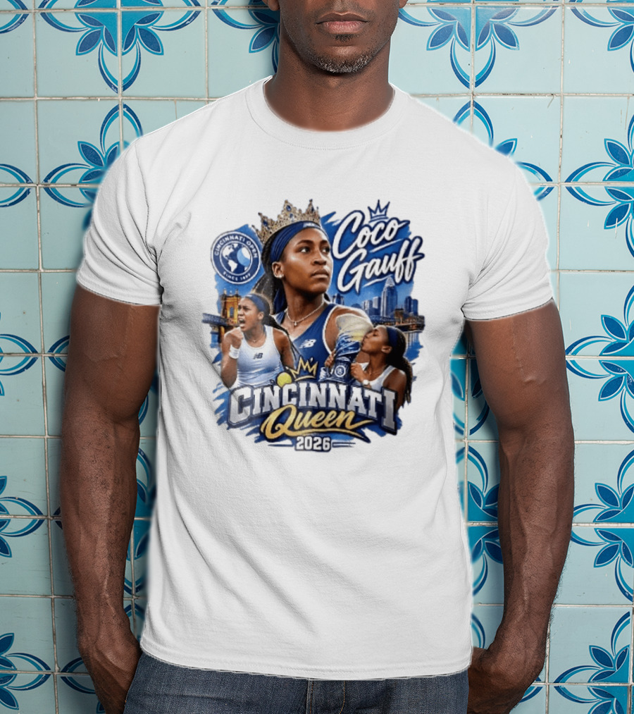 Coco Gauff Cincinnati Queen 2026 Tennis Champion Crowned Skyline T-Shirt