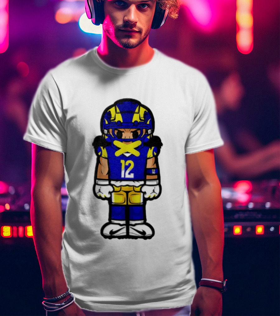 Los Angeles Rams Puka Nacua No 12 Chibi Character Football Player T-Shirt