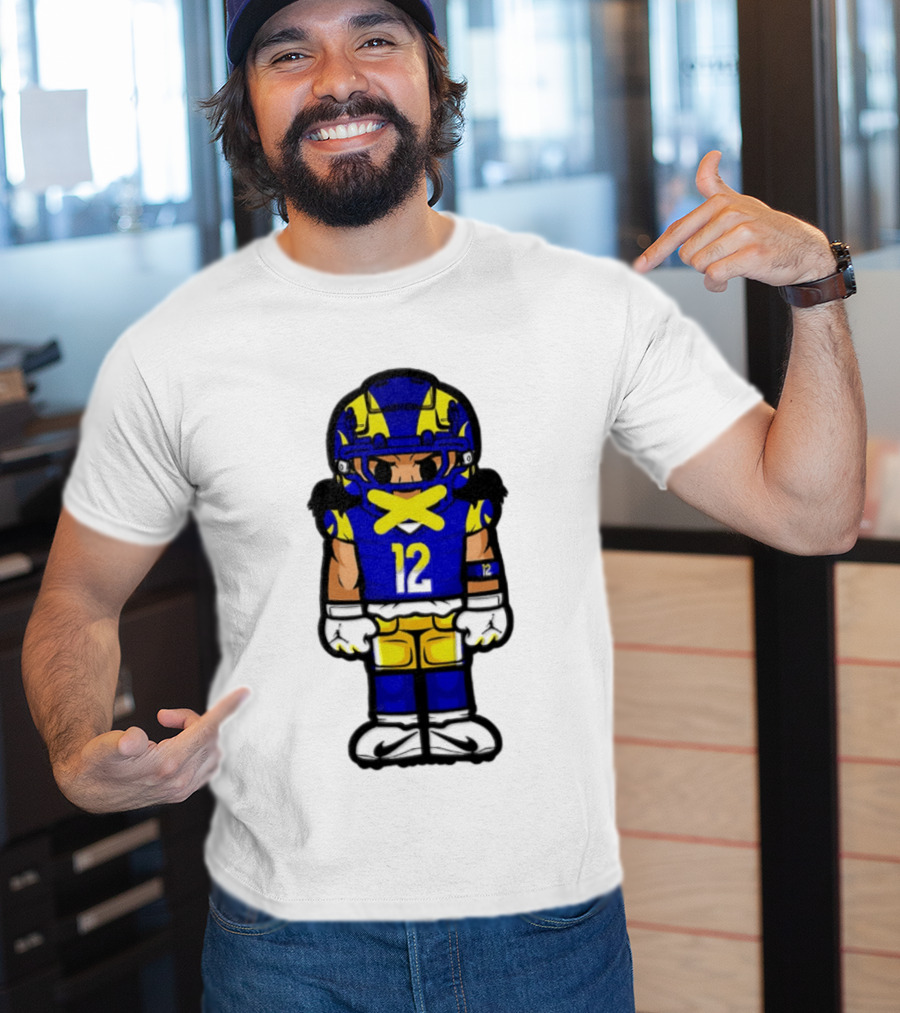 Los Angeles Rams Puka Nacua No 12 Chibi Character Football Player T-Shirt