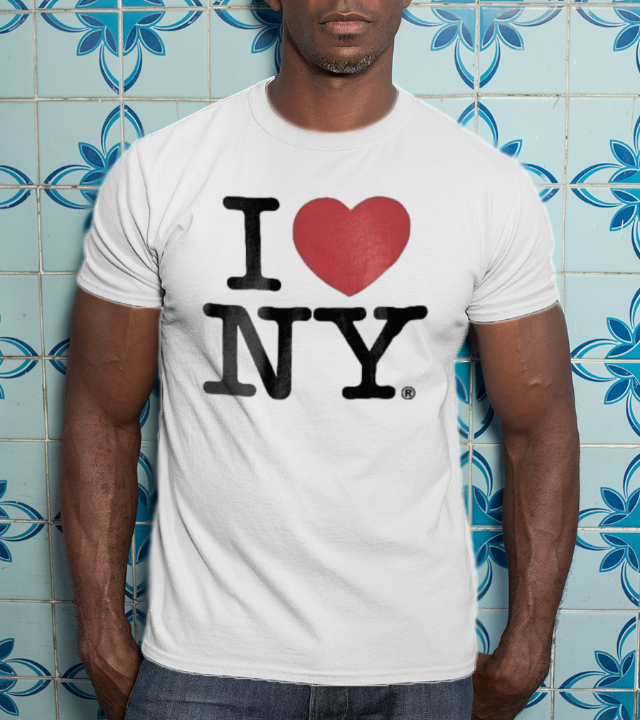 I Love NY Red Heart Black Font T-Shirt