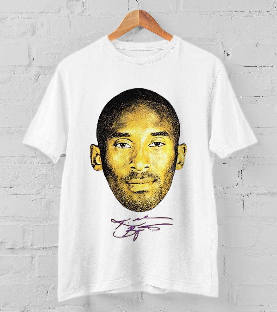 Kobe Bryant Los Angeles Lakers Basketball Legend Face Signature T-Shirt