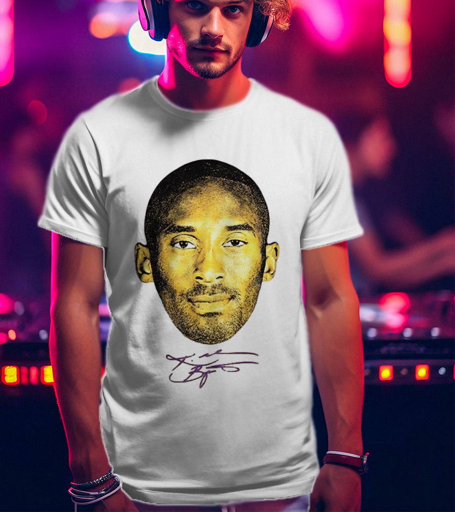 Kobe Bryant Los Angeles Lakers Basketball Legend Face Signature T-Shirt