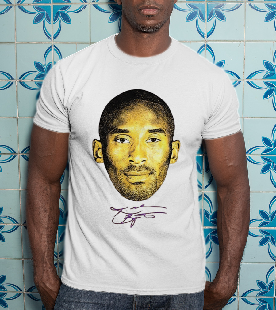 Kobe Bryant Los Angeles Lakers Basketball Legend Face Signature T-Shirt