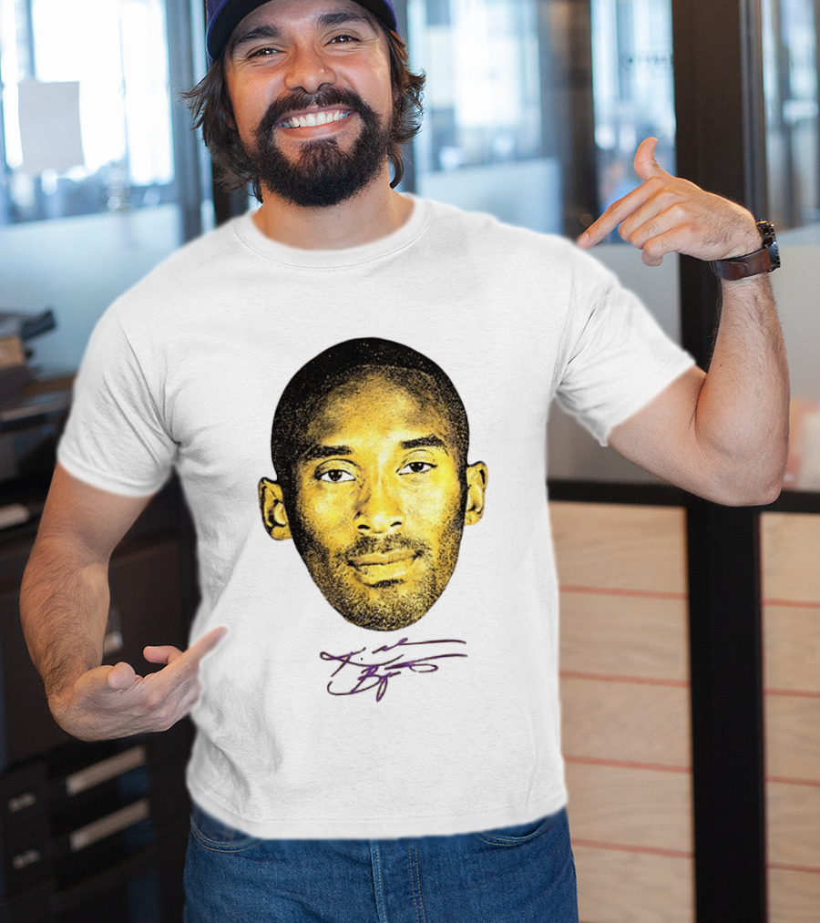Kobe Bryant Los Angeles Lakers Basketball Legend Face Signature T-Shirt