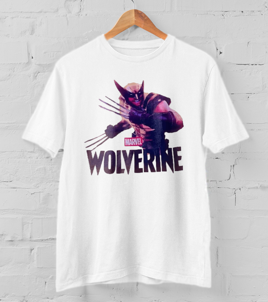 Marvel Wolverine Masked Superhero Claws Extended Purple Glow T-Shirt