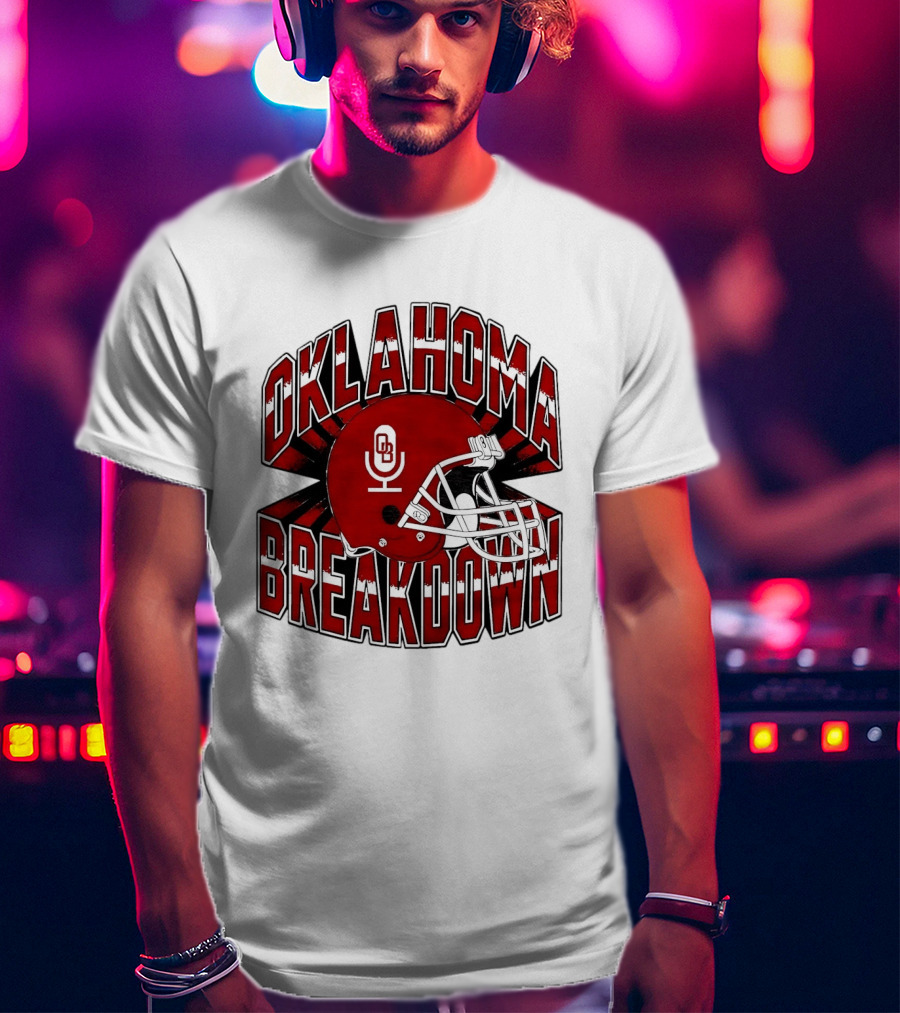 Oklahoma Breakdown Football Helmet OB Podcast T-Shirt