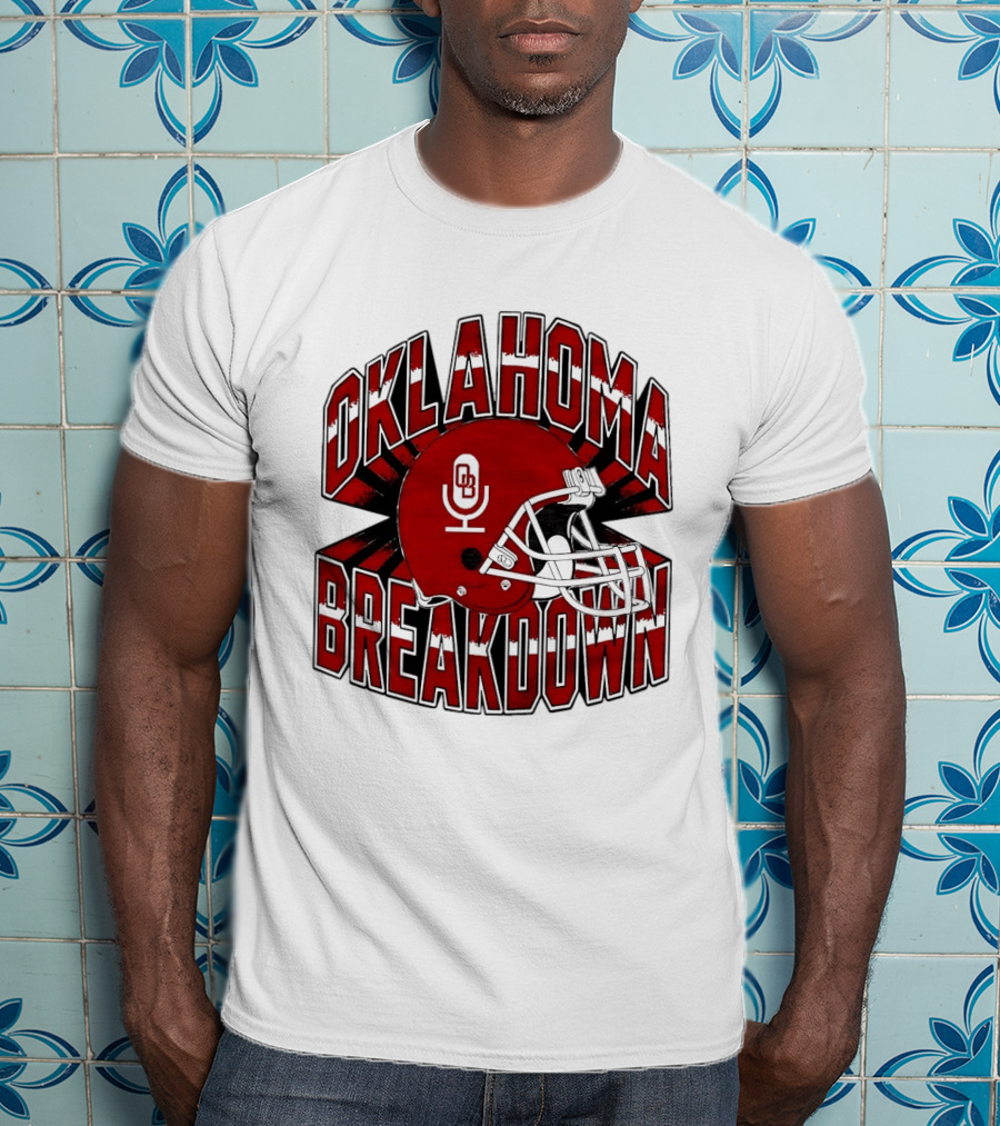 Oklahoma Breakdown Football Helmet OB Podcast T-Shirt