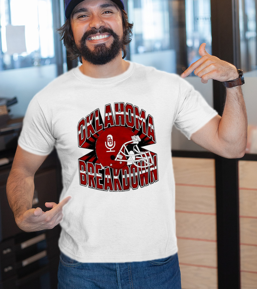 Oklahoma Breakdown Football Helmet OB Podcast T-Shirt