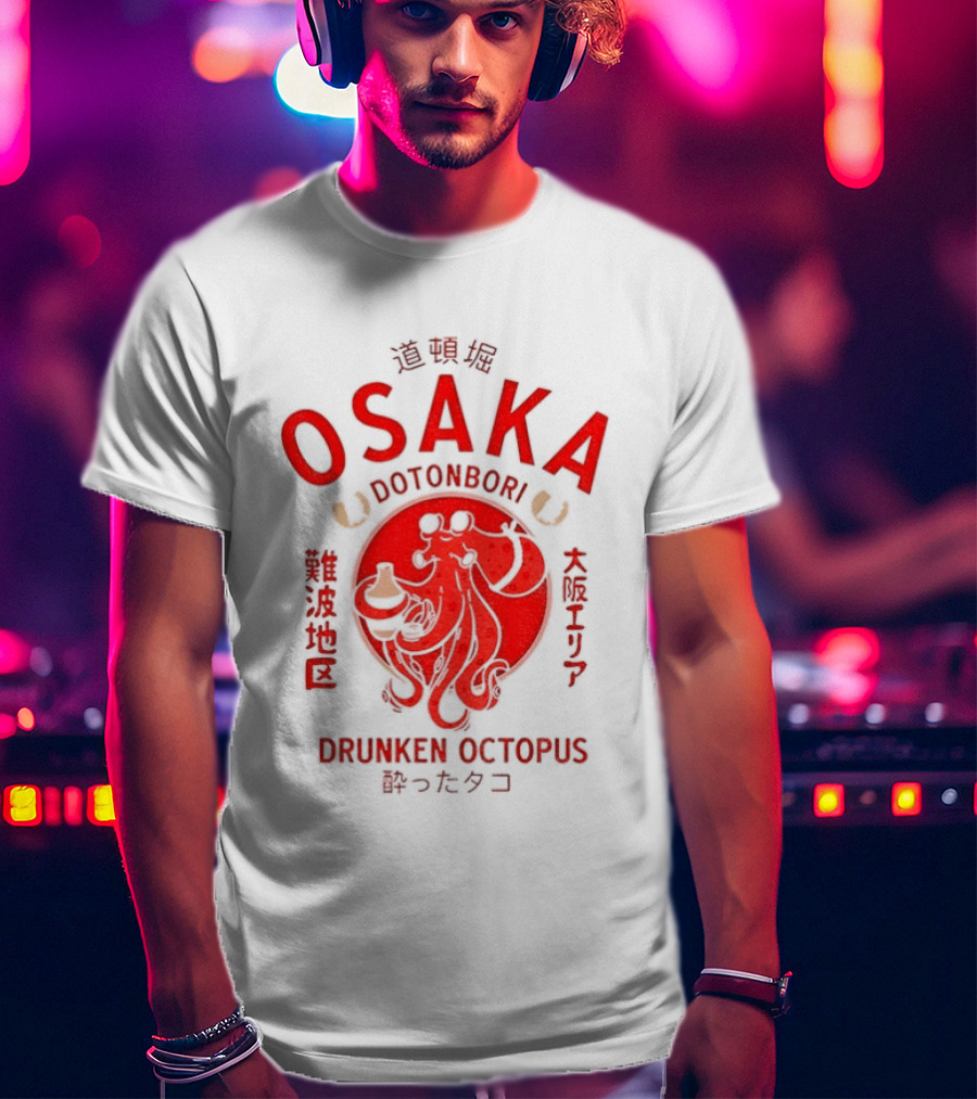 Dotonbori Osaka Drunken Octopus Seafood Culture Japan T-Shirt