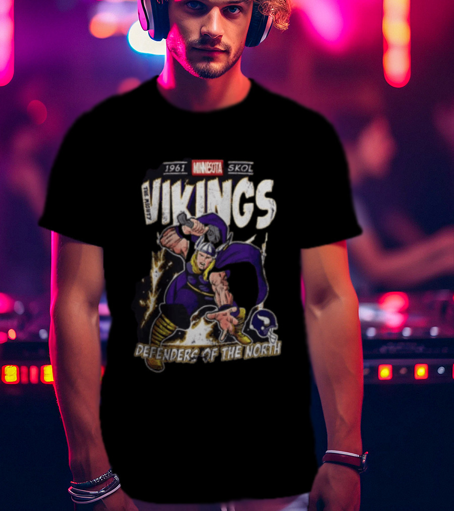 1961 Minnesota Vikings Skol The Mighty Vikings Defenders Of The North T-Shirt