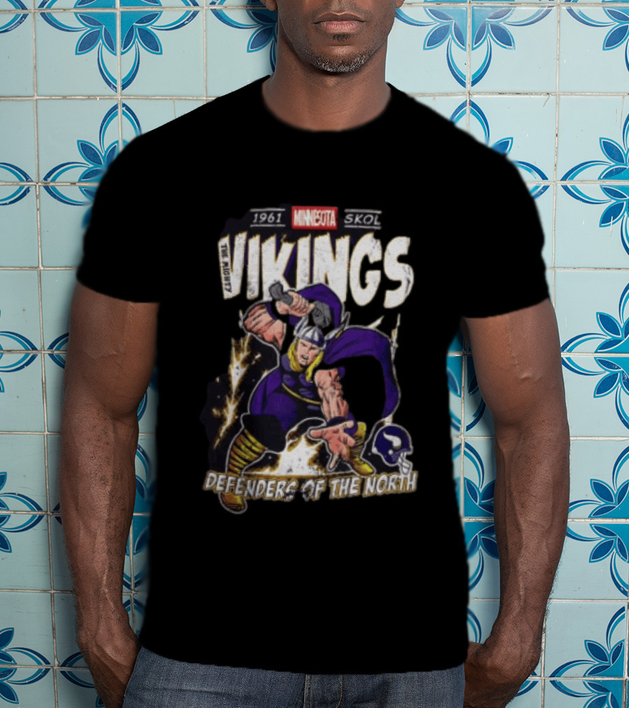 1961 Minnesota Vikings Skol The Mighty Vikings Defenders Of The North T-Shirt