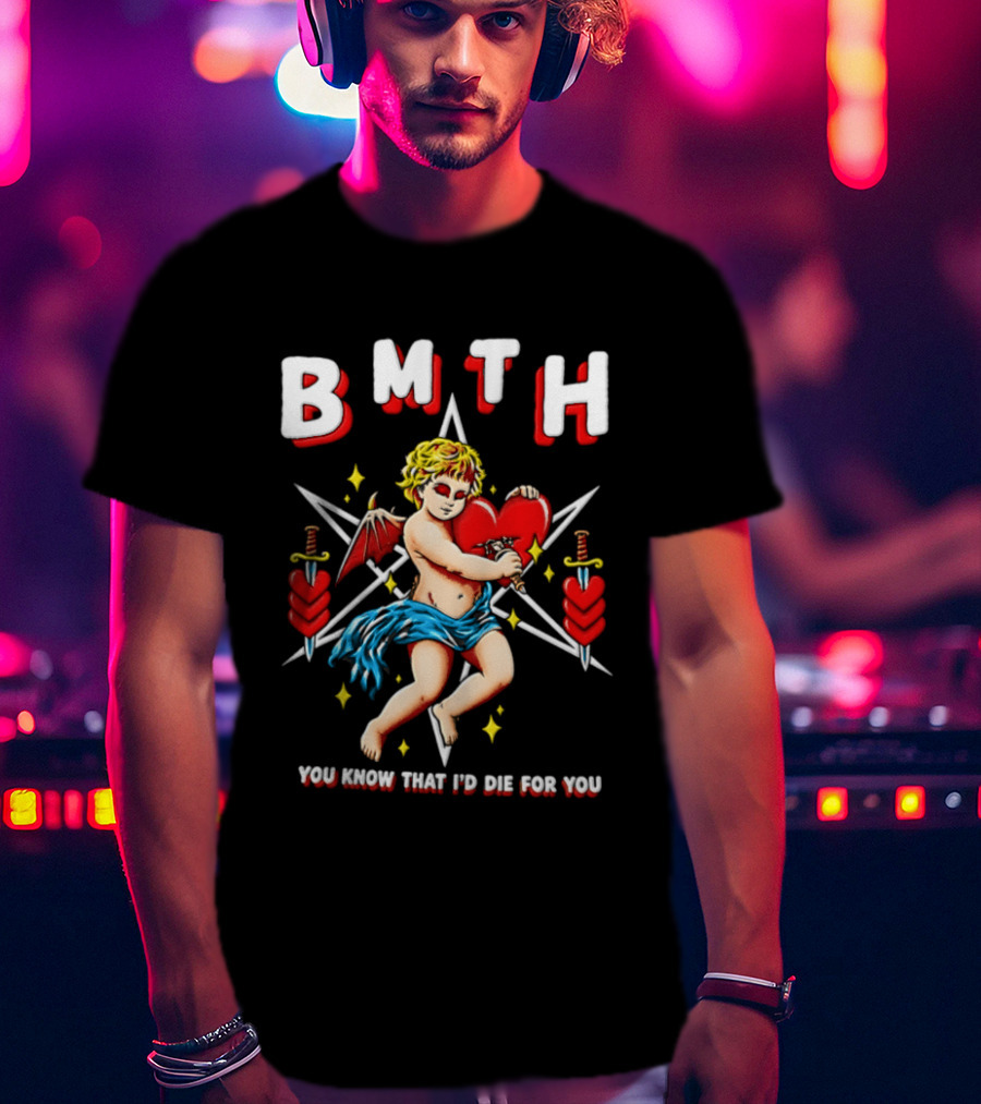 BMTH You Know That I'd Die For You Cupid Heart Wings Swords T-Shirt