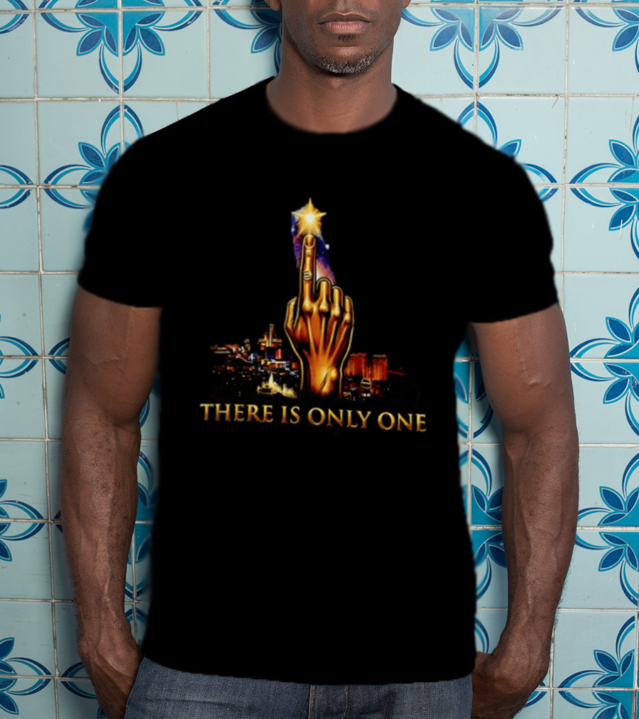 There Is Only One Golden Hand Gesture Cityscape Starry Night T-Shirt