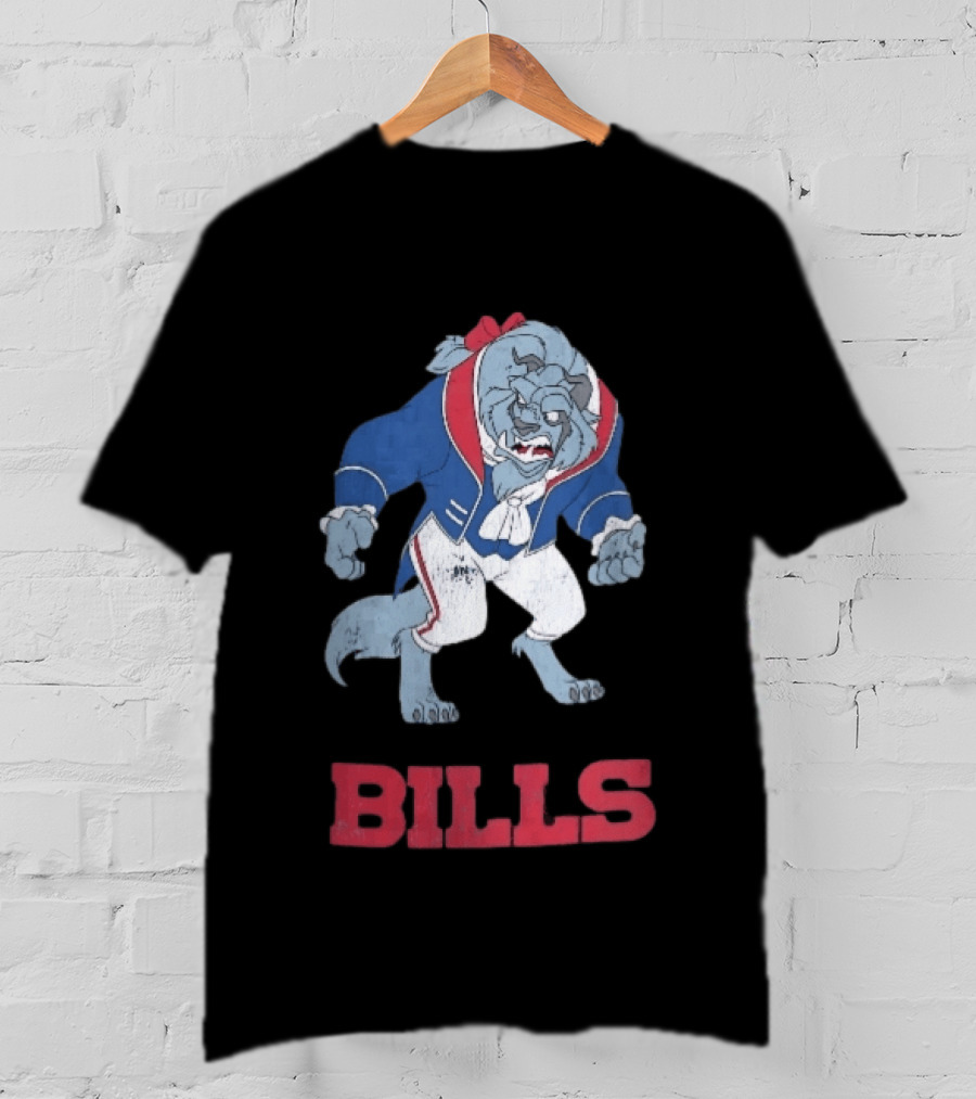 Buffalo Bills Distressed Cartoon Beast Snarling BILLS T-Shirt