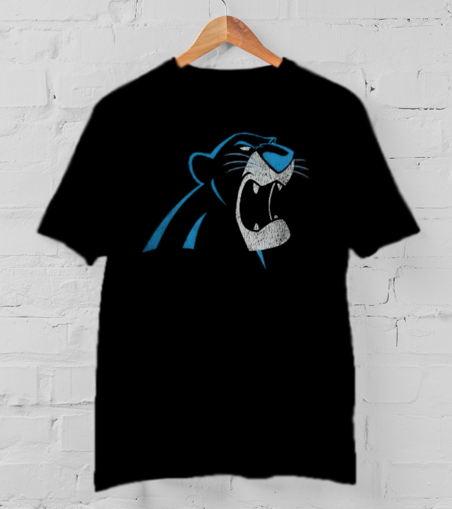 Carolina Panthers Distressed Snarling Panther NFL Team Spirit T-Shirt