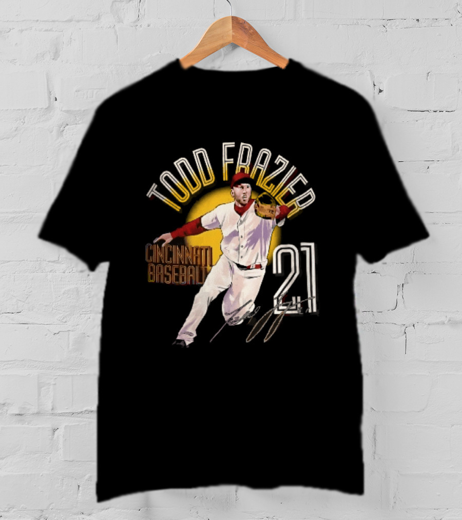 Todd Frazier Cincinnati Baseball 21 Fielding Yellow Sun T-Shirt