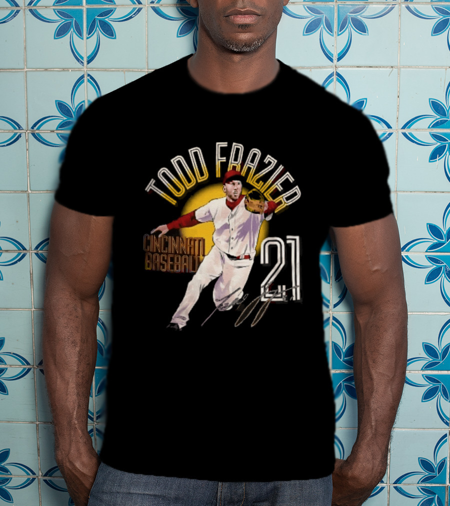 Todd Frazier Cincinnati Baseball 21 Fielding Yellow Sun T-Shirt