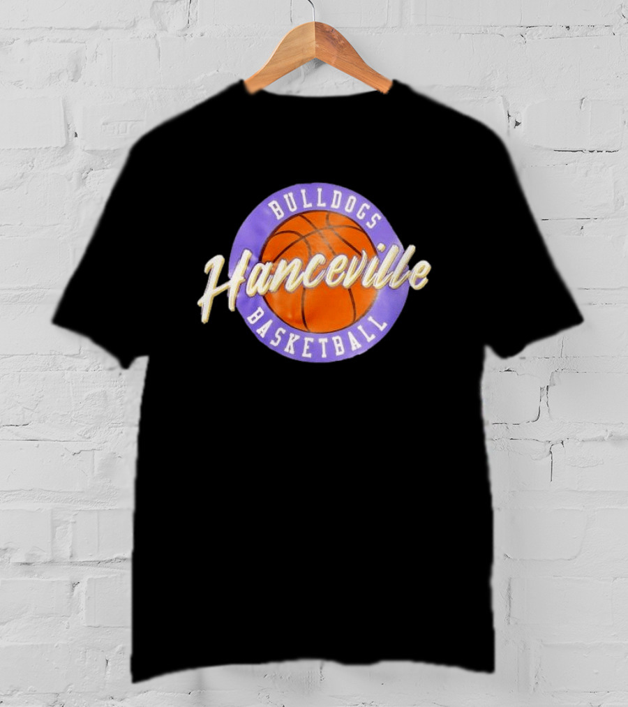 Hanceville Bulldogs Basketball Purple Circle Orange Ball T-Shirt