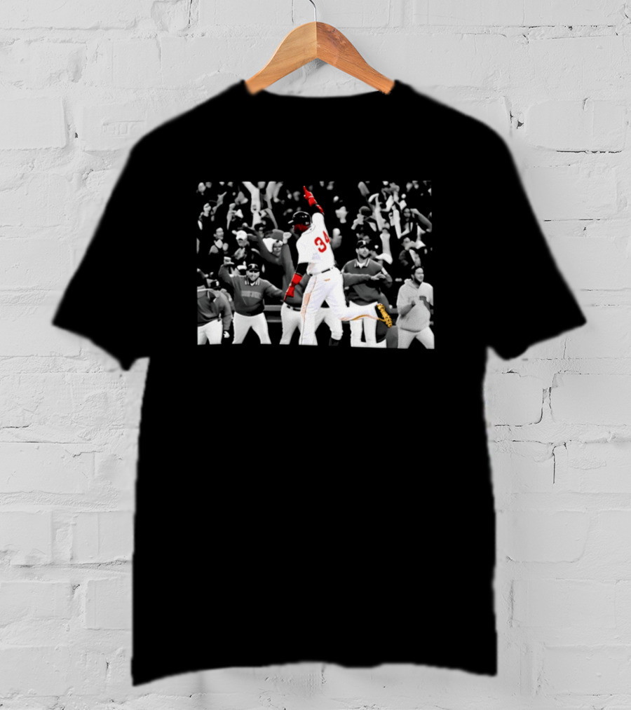 David Ortiz 34 Boston Red Sox Baseball Celebration Moments T-Shirt