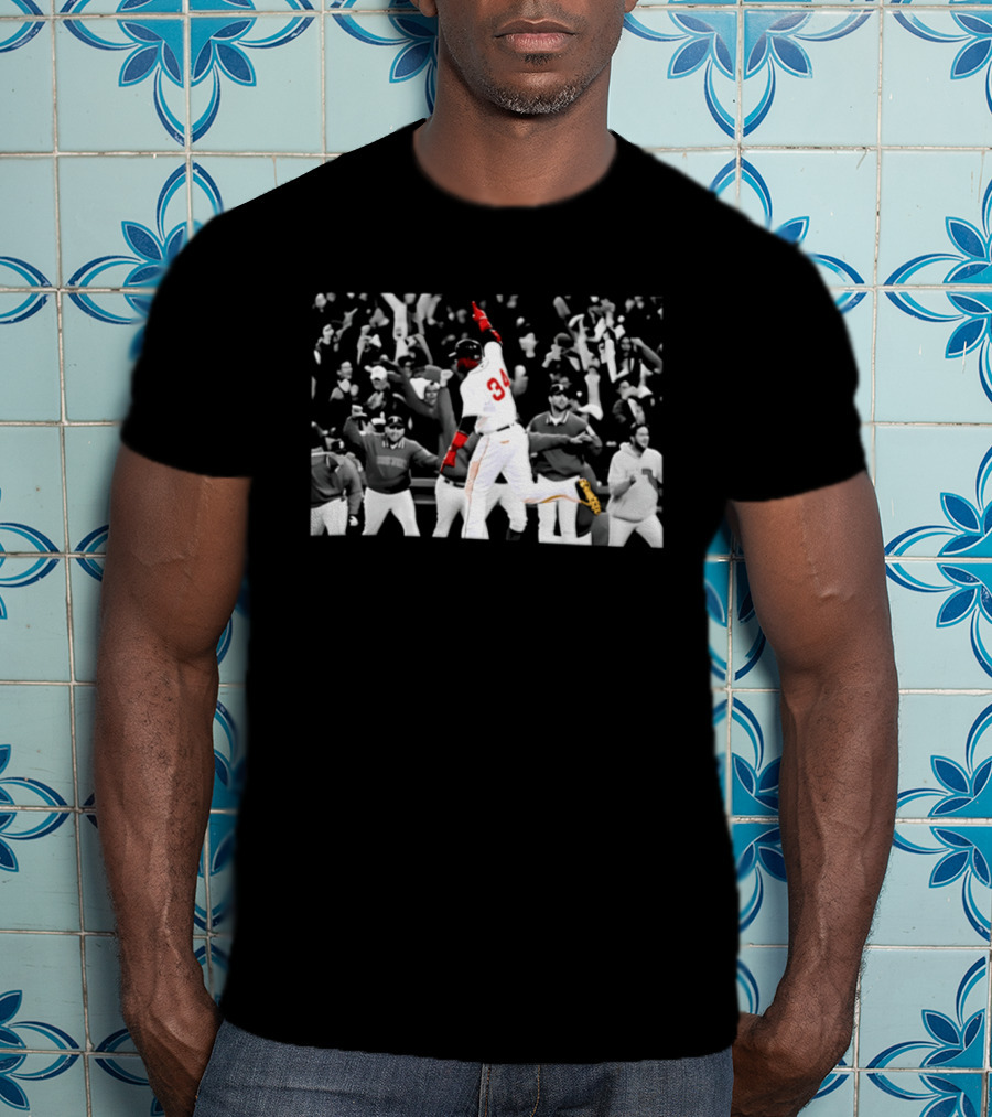 David Ortiz 34 Boston Red Sox Baseball Celebration Moments T-Shirt