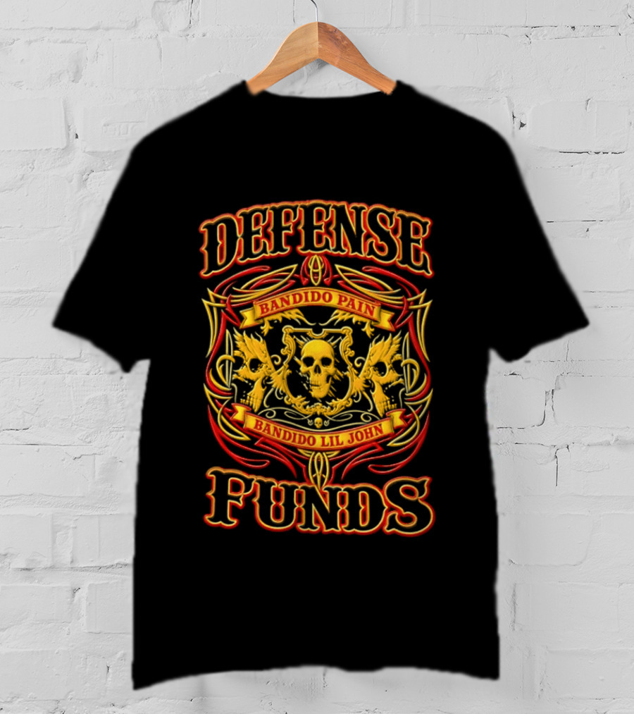 Defense Bandido Pain Bandido Lil John Funds Skull Crest T-Shirt