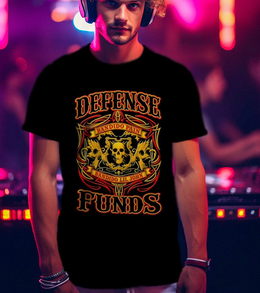 Defense Bandido Pain Bandido Lil John Funds Skull Crest T-Shirt