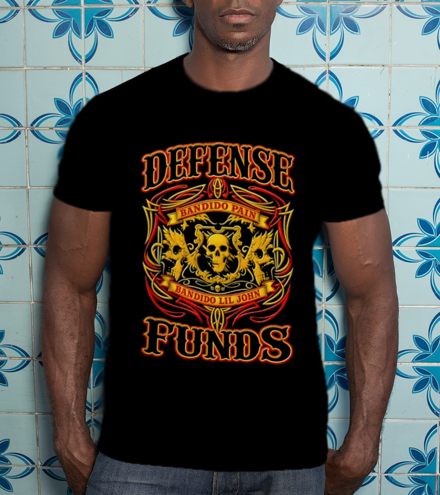 Defense Bandido Pain Bandido Lil John Funds Skull Crest T-Shirt