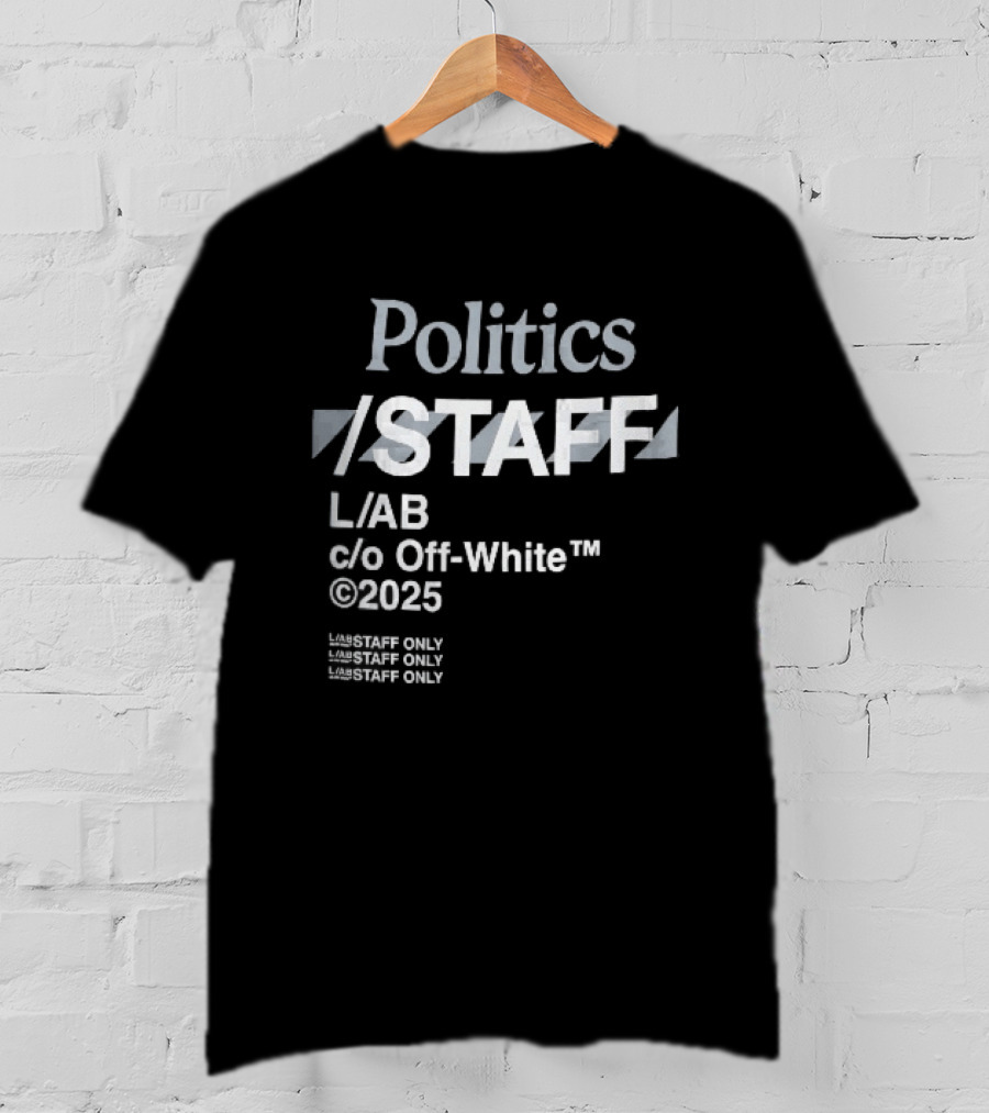 Politics Staff L Ab C O Off White 2025 Diagonal Stripes Only T-Shirt
